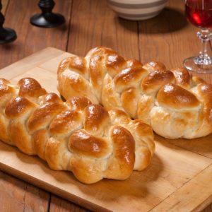 two bread on a cutting board